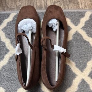 Brown Suede Ballet Flats